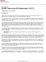 Icon of US REIT Same-store NOI Dipped Again In Q1'21